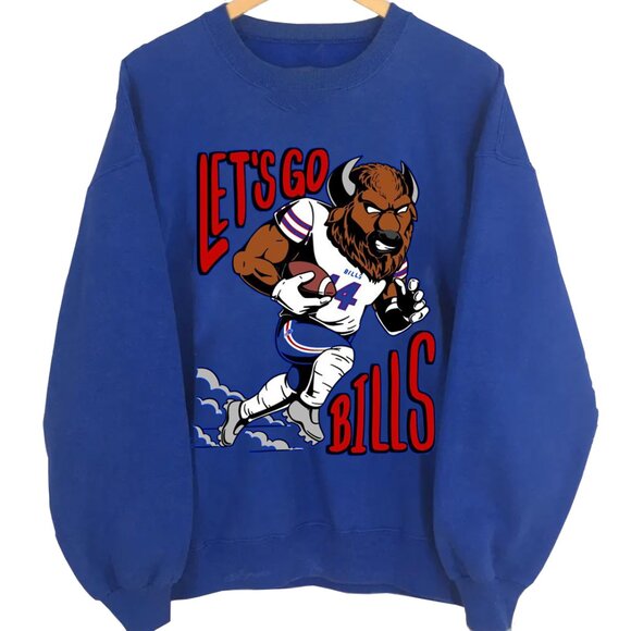 Buffalo Bills Sweatshirt Buffalo Bills Football Shirt Lets Go Bills Shirt - Picture 2 of 2